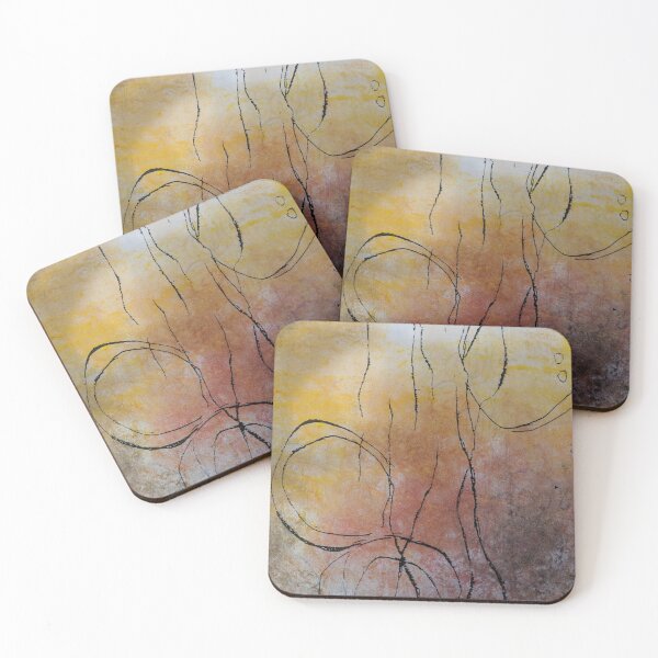 Orange Whimsy Coasters (Set of 4)