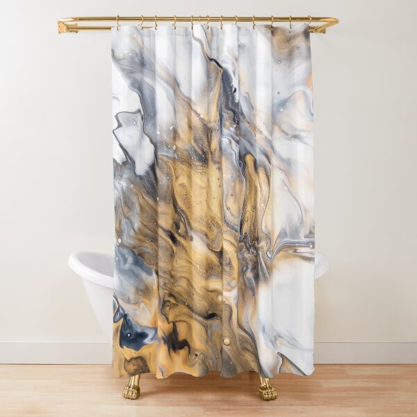 Gold Marble Shower Curtain