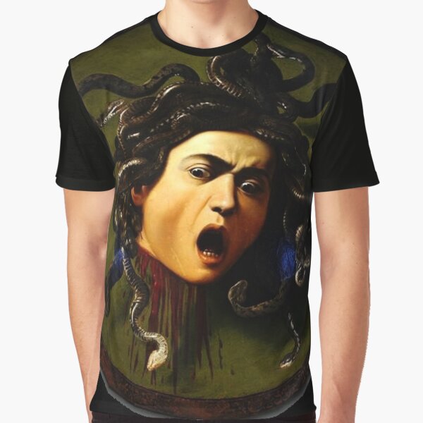 “Head of Medusa” by Caravaggio | Medusa Adult Halloween Graphic T-Shirt