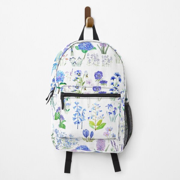 Item preview, hand painted blue and purple flower collection 2020 watercolor  designed and sold by ColorandColor.