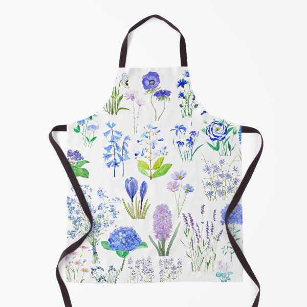 Item preview, hand painted blue and purple flower collection 2020 watercolor  designed and sold by ColorandColor.
