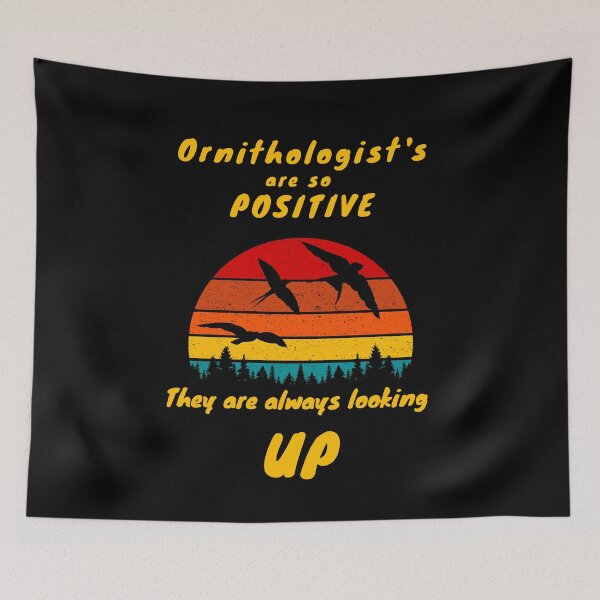 Item preview, Bird twitcher and Ornithologist positive vibe retro sunset design. Always looking up. Bird watching, birding and bird nerd. Gift for the bird lover and birdwatching fanatic designed and sold by HaychGee.