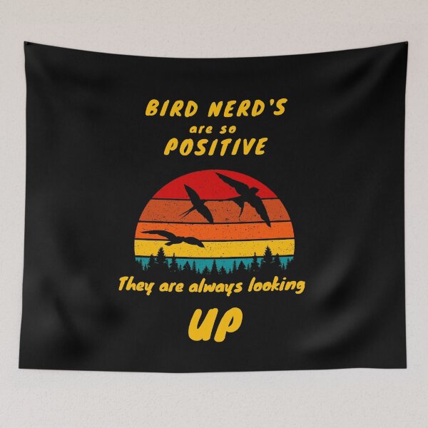Item preview,  Bird nerd, twitcher and Ornithologist positive vibe retro sunset design. Always looking up. Bird watching, birding and bird nerd. Gift for the bird lover and birdwatching fanatic designed and sold by HaychGee.