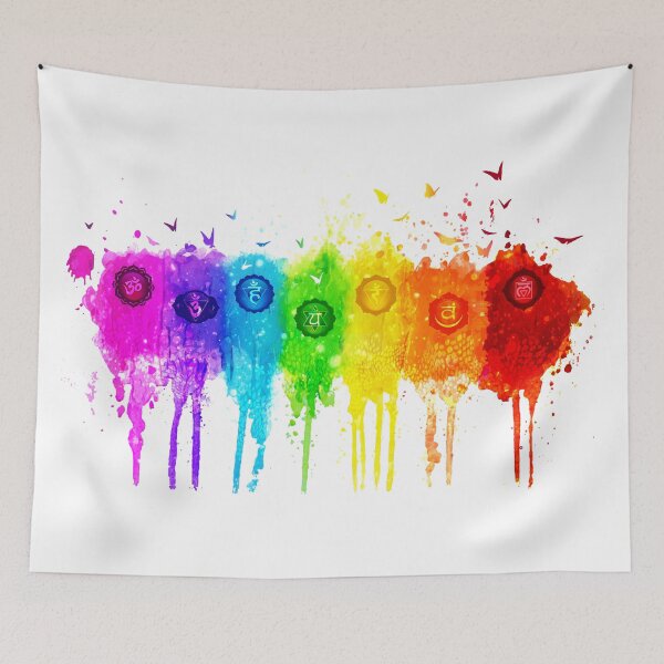 Item preview, 7 Chakra Watercolors With Symbols - HWBG designed and sold by chakraplaza.