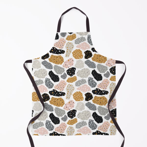 Item preview, Terazzo Mustard Yellow Pink Gray and Black on White Pattern designed and sold by Alicia Chee.