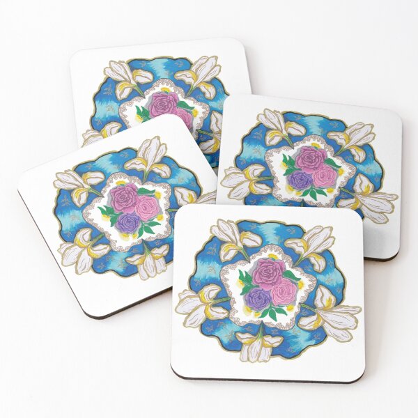 Item preview, Lilies on Blue with Roses designed and sold by KStevensonart.
