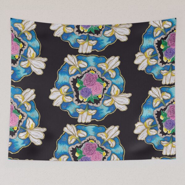 Item preview, Lilies on Blue with Roses designed and sold by KStevensonart.
