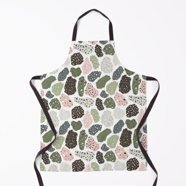Item preview, Terazzo Olive Green Pink Gray and Charcoal Black on White Pattern designed and sold by Alicia Chee.