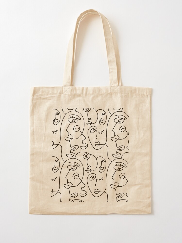 Tote bag visage online abstrait