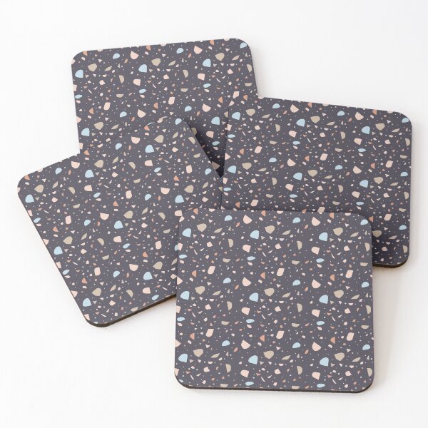Item preview, Terazzo Blue Brown and Orange on Dark Grey Pattern designed and sold by Alicia Chee.