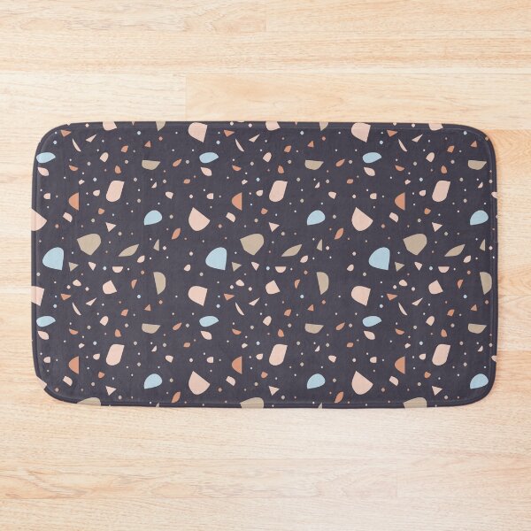 Item preview, Terazzo Blue Brown and Orange on Dark Grey Pattern designed and sold by Alicia Chee.