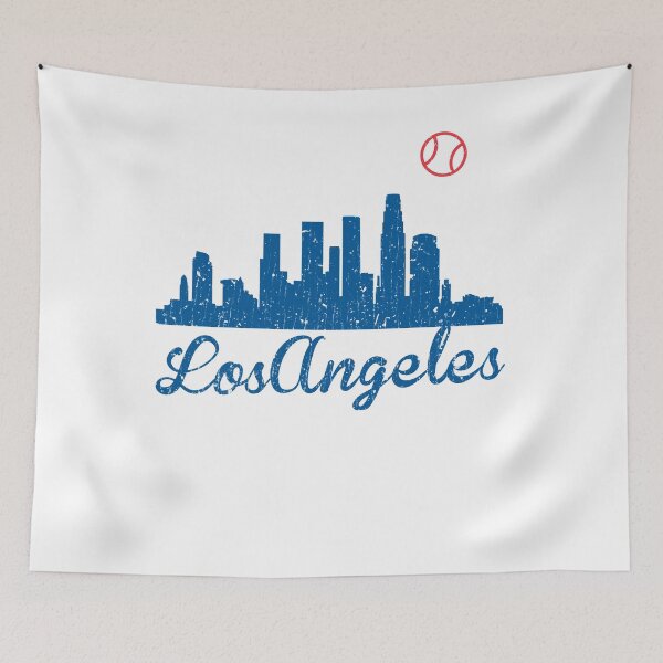 Item preview, Los Angeles City Skyline Baseball Red White and Blue L.A. LA Distressed Design designed and sold by awonacott.