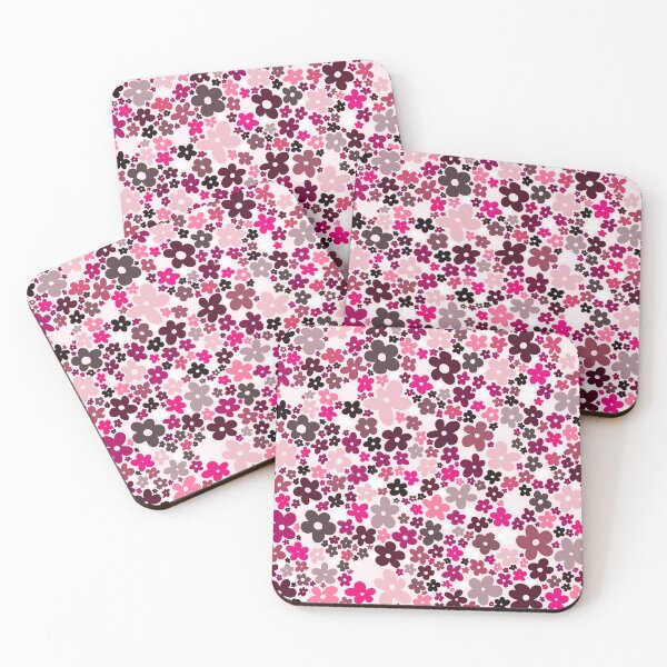 Item preview, pink simple flowers pattern designed and sold by alyskadraws.