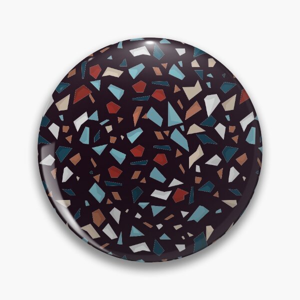 Item preview, Terazzo Maroon Red Blue Brown and Grey on Dark Grey Pattern designed and sold by Alicia Chee.