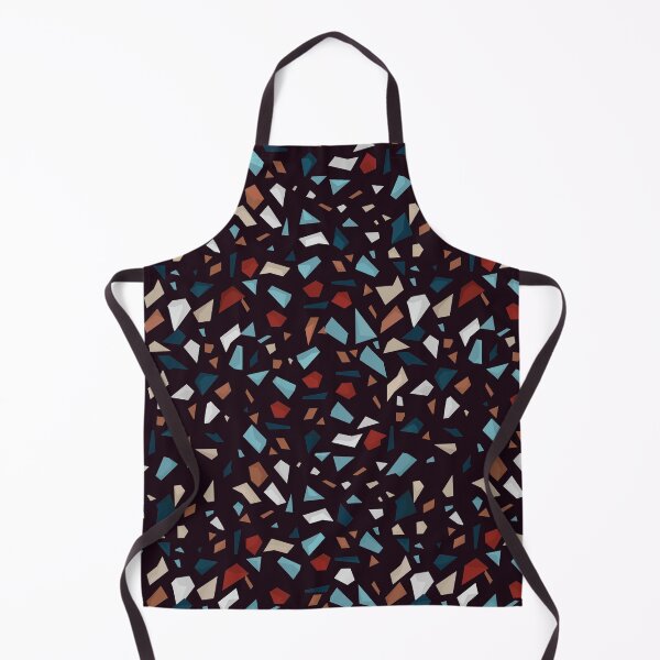 Item preview, Terazzo Maroon Red Blue Brown and Grey on Dark Grey Pattern designed and sold by Alicia Chee.
