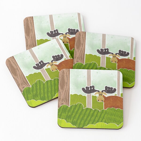 Item preview, Cute Moose in the forest with large antlers and a curious look on its face. designed and sold by Kelly Lees.