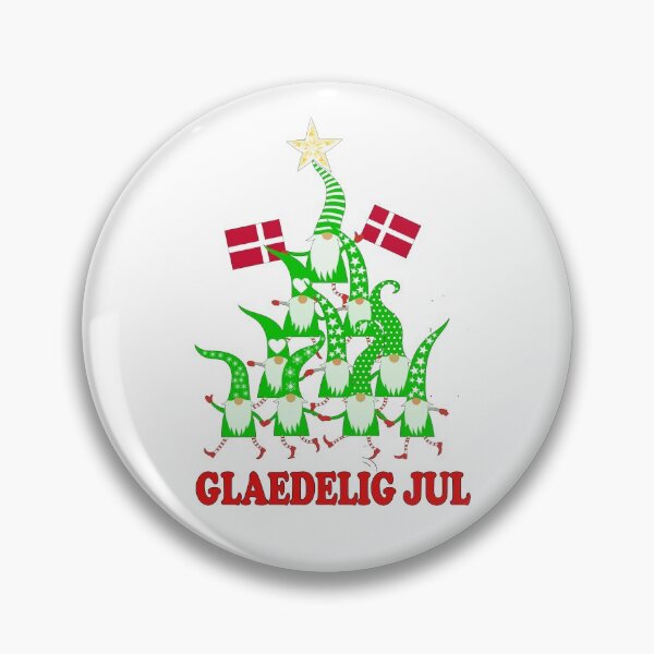 Item preview, Glaedelig Jul Nordic Gnomes Christmas Tree Tomte Nisse Flags Danish flag designed and sold by funnytshirtemp.
