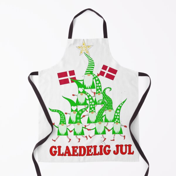 Item preview, Glaedelig Jul Nordic Gnomes Christmas Tree Tomte Nisse Flags Danish flag designed and sold by funnytshirtemp.