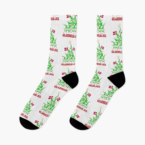 Item preview, Glaedelig Jul Nordic Gnomes Christmas Tree Tomte Nisse Flags Danish flag designed and sold by funnytshirtemp.