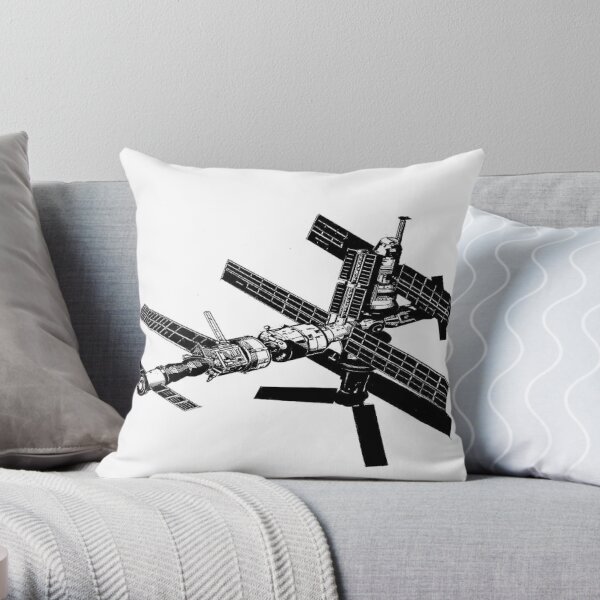 Mir Space Station Throw Pillow