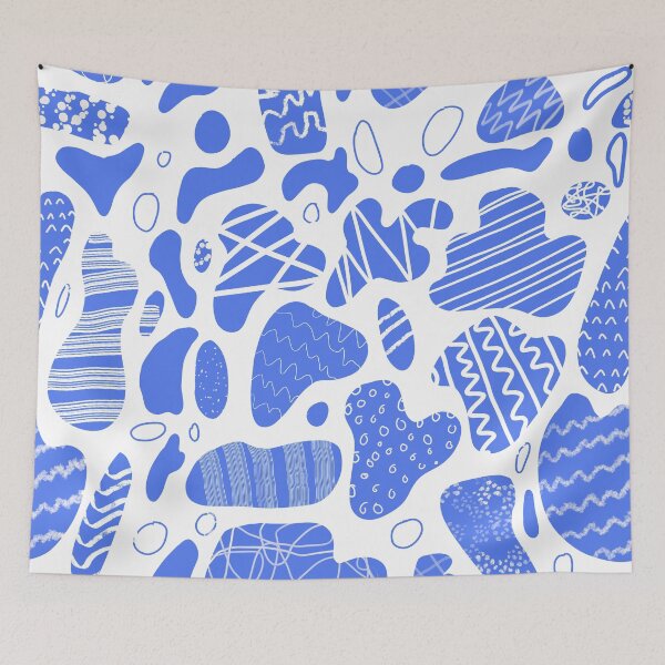 Item preview, Classic Blue and White Organic Shapes Pattern designed and sold by NancyMerkle.