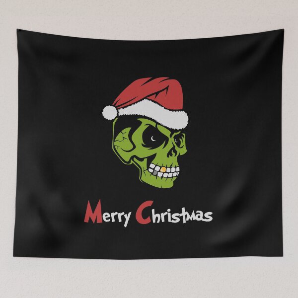 Item preview, Merry Christmas Skull designed and sold by OrnamentallyYou.