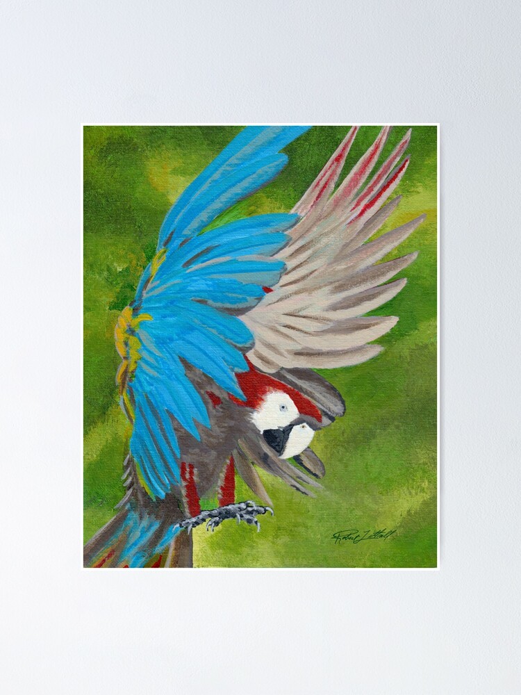 Selling Original Parrot Painting on Canvas Bird Acrylic Painting Wall Art Wall Decor