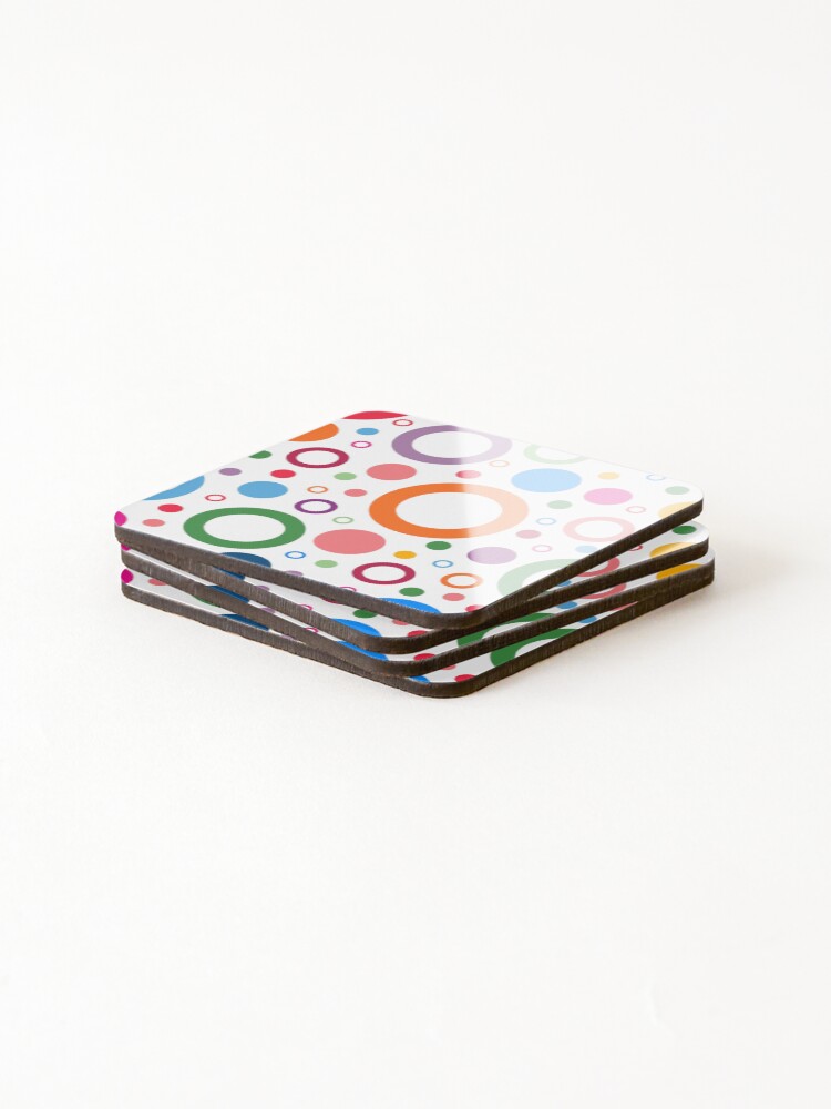 Thumbnail 4 of 5, Coasters (Set of 4), Colorful Rounded Shapes designed and sold by CustomedTee.