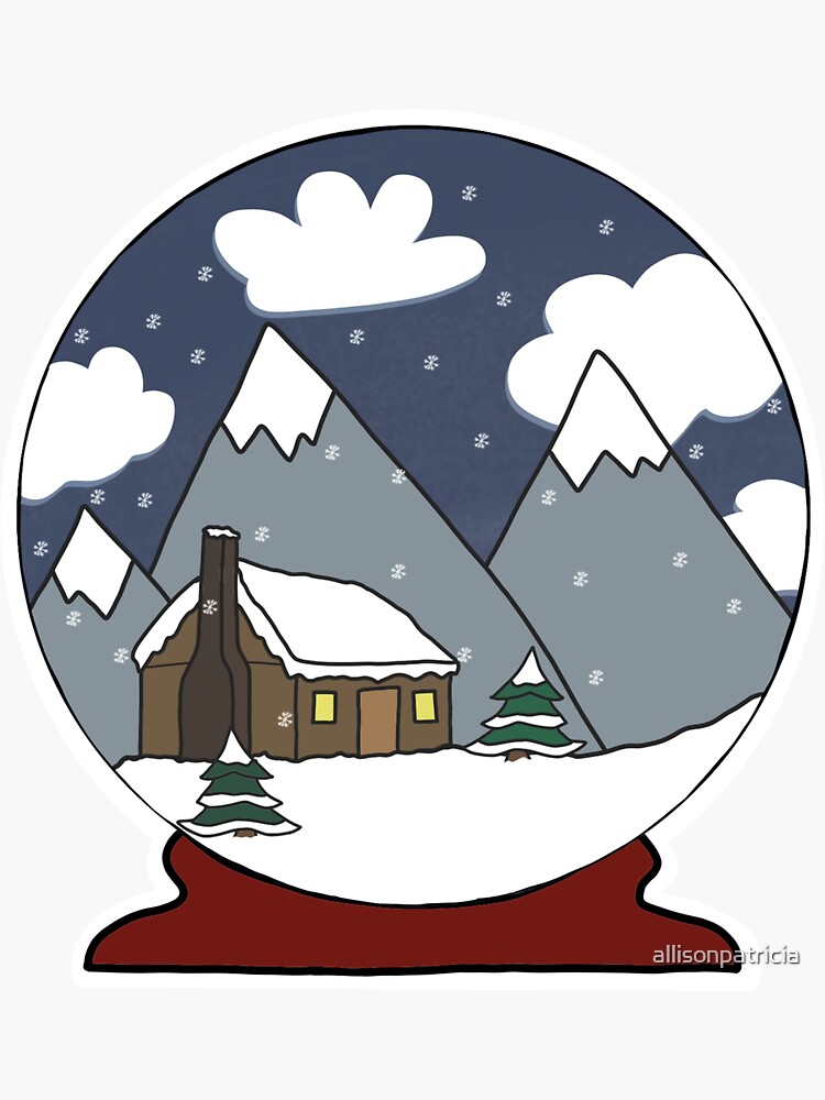 Thumbnail 3 of 3, Sticker, Snow Globe designed and sold by allisonpatricia.