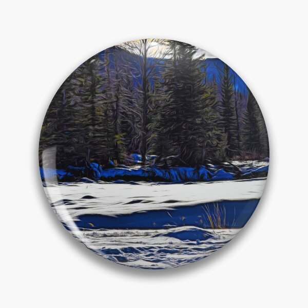 Item preview, Winter scene in the foothills illustration designed and sold by CanadianWild418.