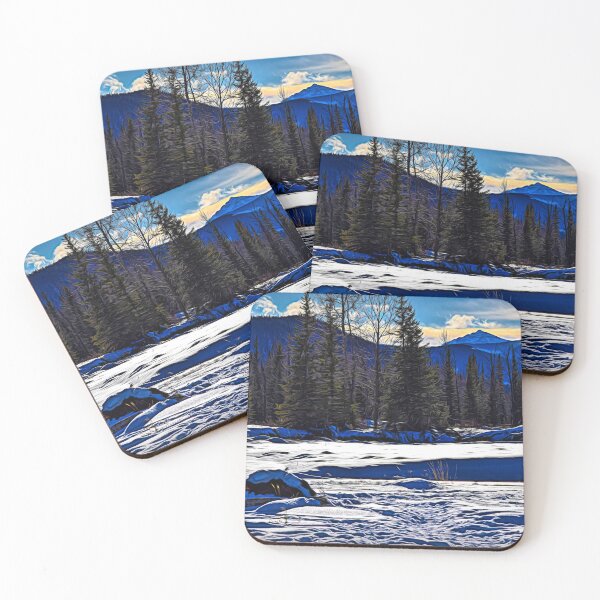 Item preview, Winter scene in the foothills illustration designed and sold by CanadianWild418.