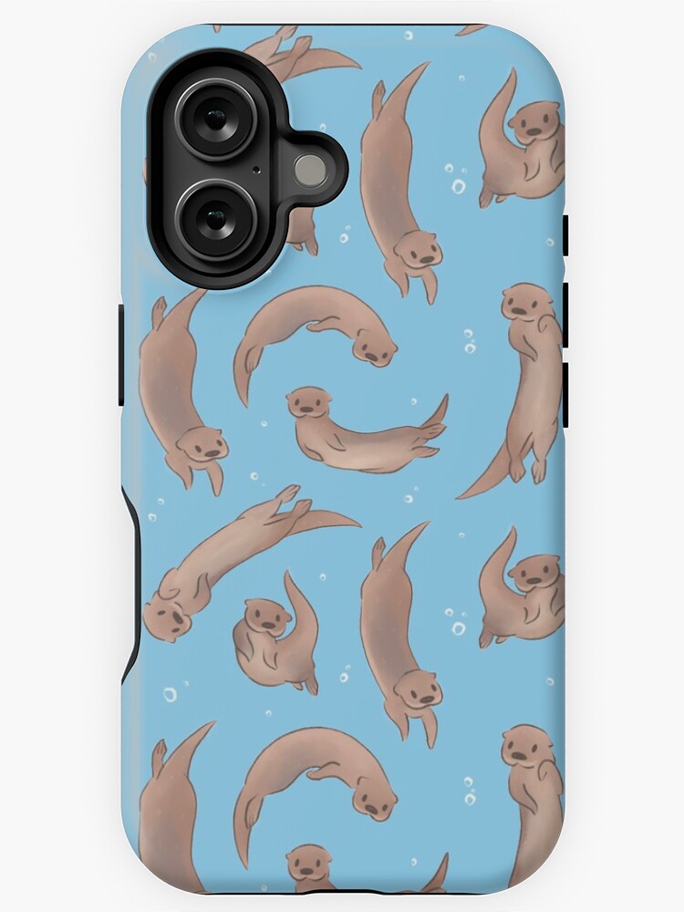 Thumbnail 1 von 4, iPhone-Hülle, Flussotter Schwimmen designt und verkauft von ManonDeLArt.