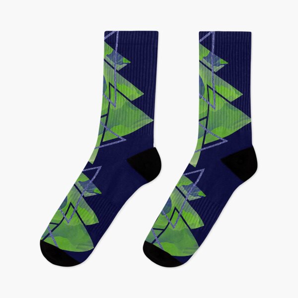 Item preview, Bright Green Blue Smoke Triangles designed and sold by Shapes-Mania.