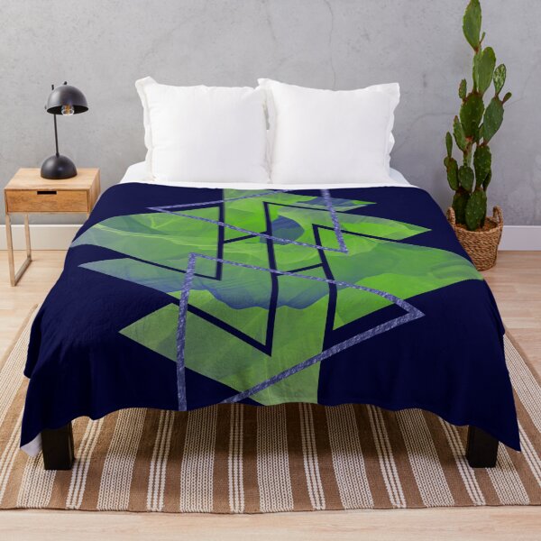 Item preview, Bright Green Blue Smoke Triangles designed and sold by Shapes-Mania.