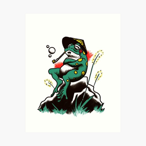 Cartoon Musician Frog Tattoo Idea