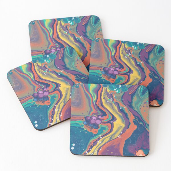 Item preview, Summer, digital fluid pour with cells designed and sold by MayGreenAbgrall.