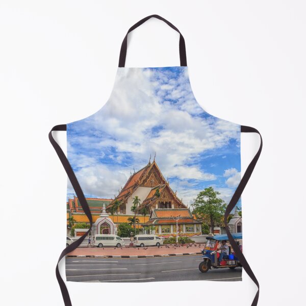 Item preview, A tuk tuk drives past the Giant Swing. Wat Suthat is in the background. Bangkok, Thailand designed and sold by Kevin Hellon.