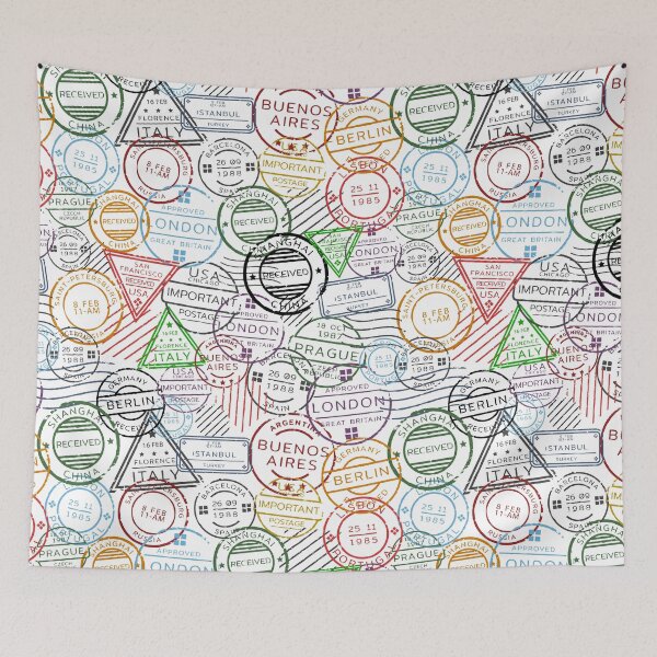 Item preview, Retro Postal Stamp Cities and Countires designed and sold by Lingdom.