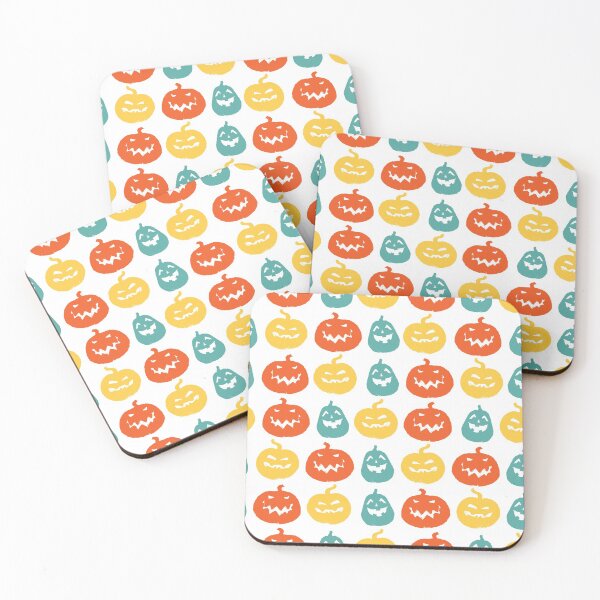Item preview, Vector white halloween colourful pumpkins sillouettes repeat pattern.  designed and sold by jamiesoondesign.