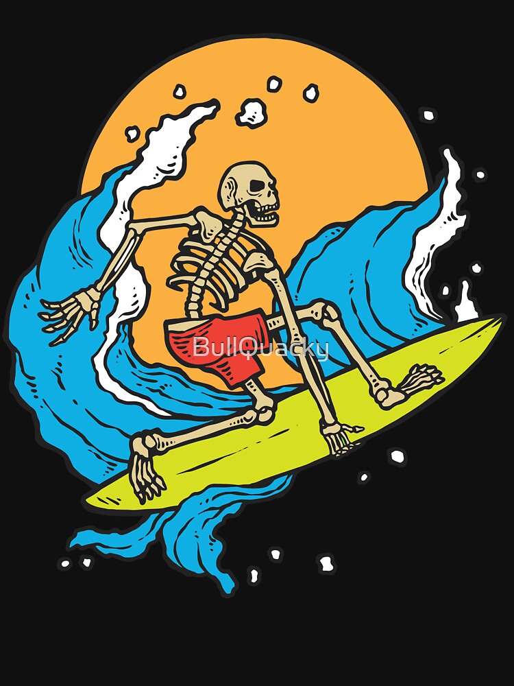 skeleton surfing t shirt