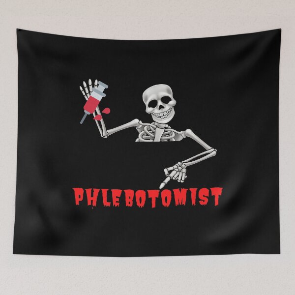 Item preview, FUNNY PHLEBOTOMIST HALLOWEEN SKELETON   designed and sold by Hippiesole.