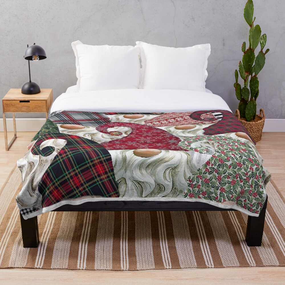 "Gnome, Gnomes ,Christmas Gnome, Christmas," Throw Blanket by jnhazel