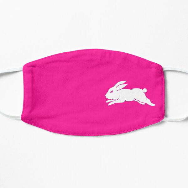 South Sydney Rabbitohs - White Rabbit on (Deep) Pink Flat Mask
