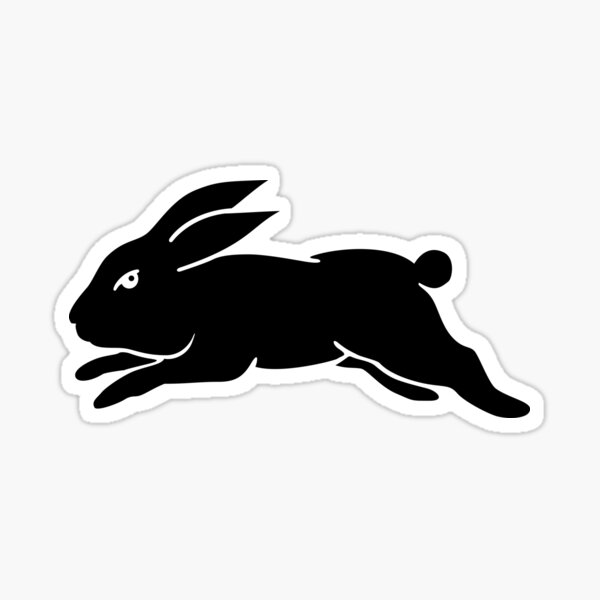 South Sydney Rabbitohs - Black Rabbit on White Sticker