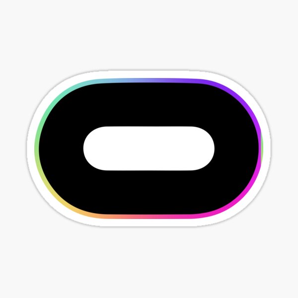 Rainbow Outline Oculus VR Logo Sticker