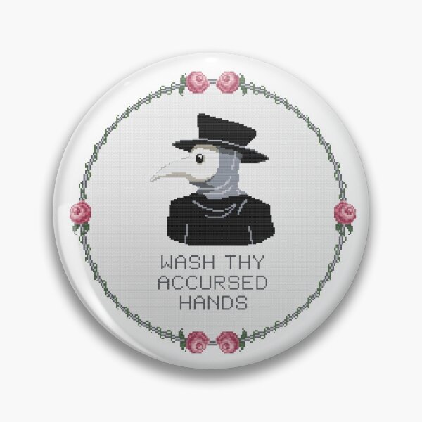 Item preview, Wash Thy Accursed Hands, Cross Stitch Plague Doctor designed and sold by IndustriousOwl.