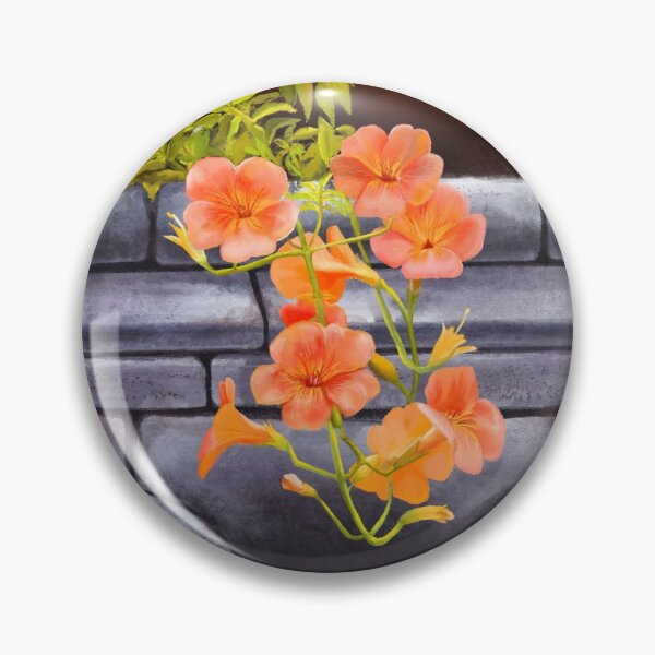 Item preview, Korean Landscape Painting With Flowers and Tiled Roof designed and sold by Happy Life Graphics.