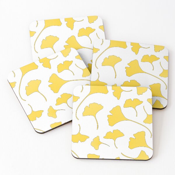Item preview, Yellow Ginkgo Leaves  Decorative Pattern on white designed and sold by nutmegfairy.