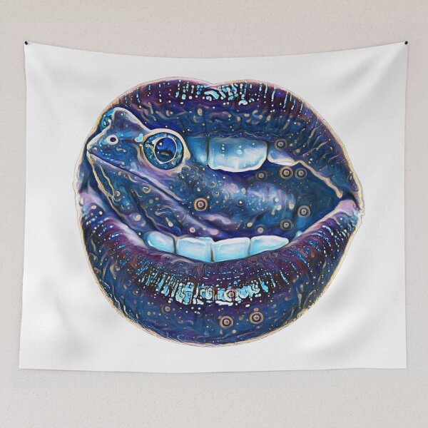 Item preview, Frog mouth with blue lips designed and sold by polymathicbeast.