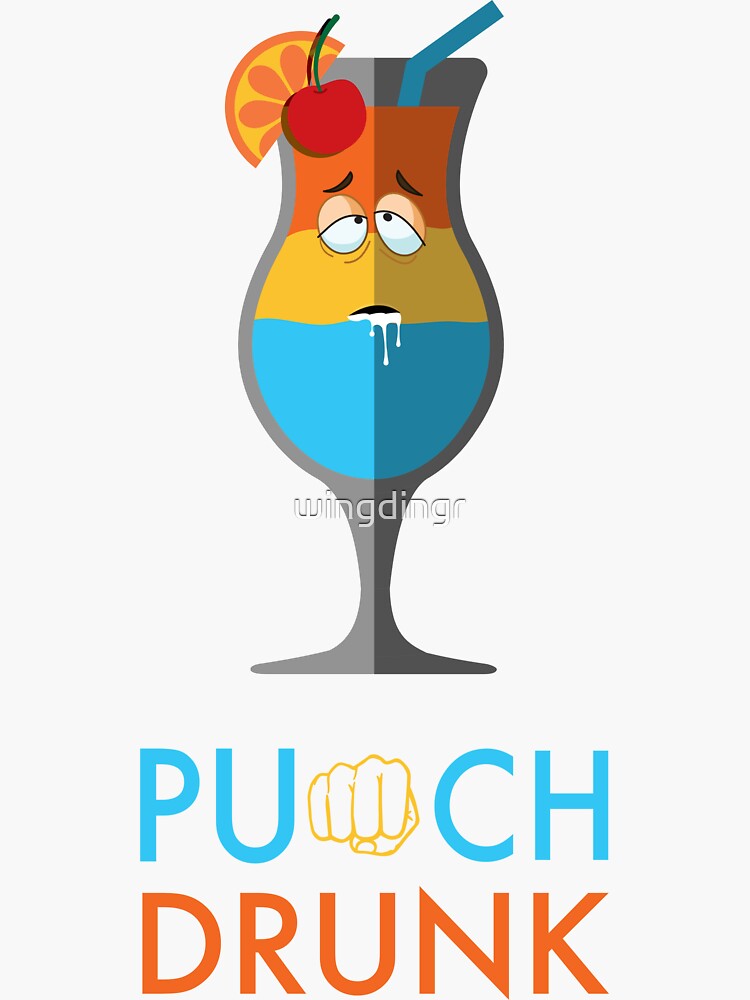 "Punch drunk Punch Day design" Sticker by wingdingr Redbubble